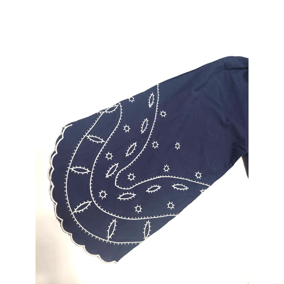 Mud pie navy parson embroidered tunic small blouse - Picture 4 of 5